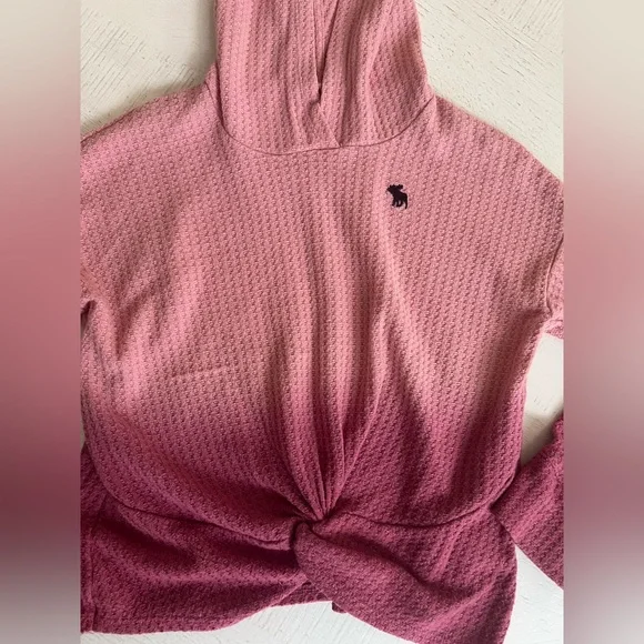 Abercrombie Kids Ombre Rose Tie Front Hoodie - Picture 2 of 5